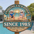 Personalized Beach Couple Art Custom Shaped Wood Sign Gift Wood Sign GradoCreations