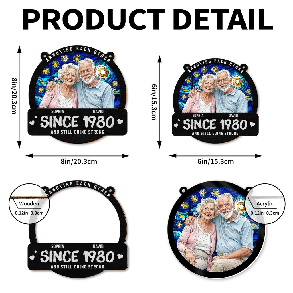 Personalized Couple Suncatcher Custom Name Gift for Anniversary