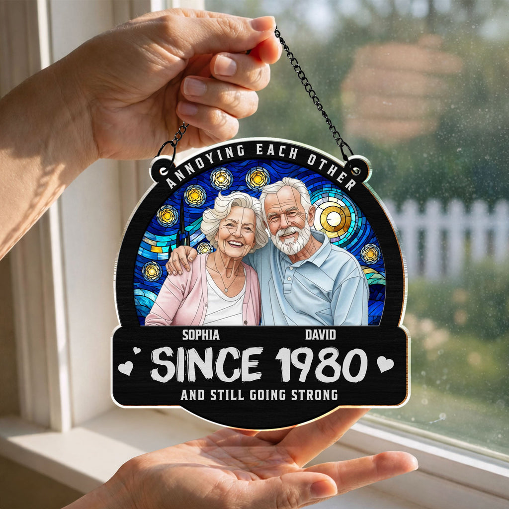 Personalized Couple Suncatcher Custom Name Gift for Anniversary