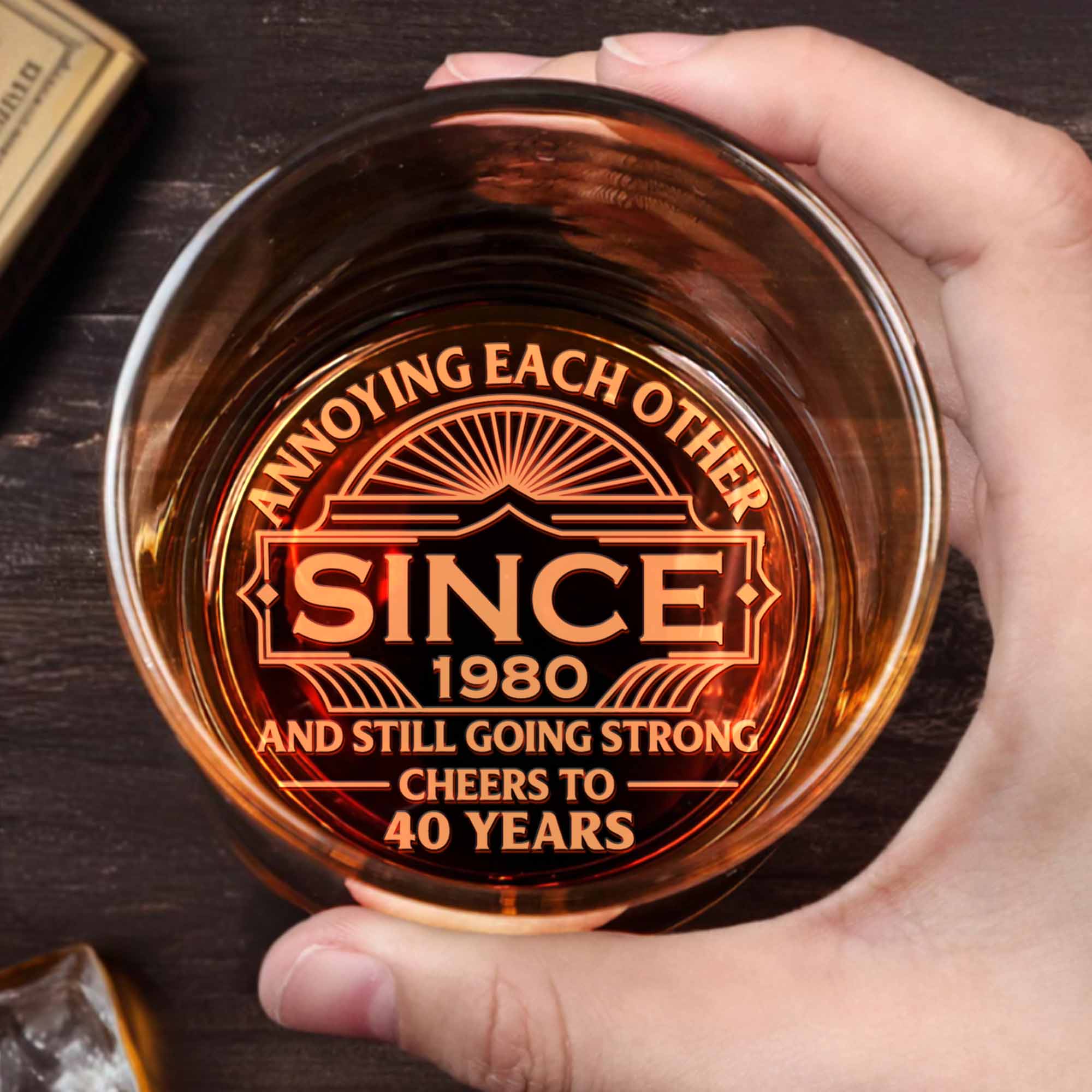 Personalized Engraved Whiskey Glass Custom Year Gift for Couples Whiskey Glass GradoCreations