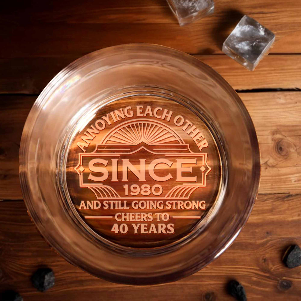 Personalized Engraved Whiskey Glass Custom Year Gift for Couples Whiskey Glass GradoCreations
