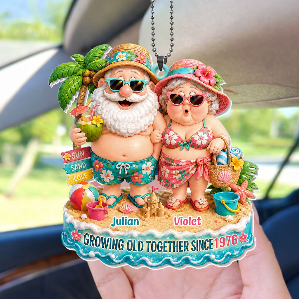 Personalized Acrylic Ornament for Couples Custom Name Gift Car Acrylic Ornament GradoCreations