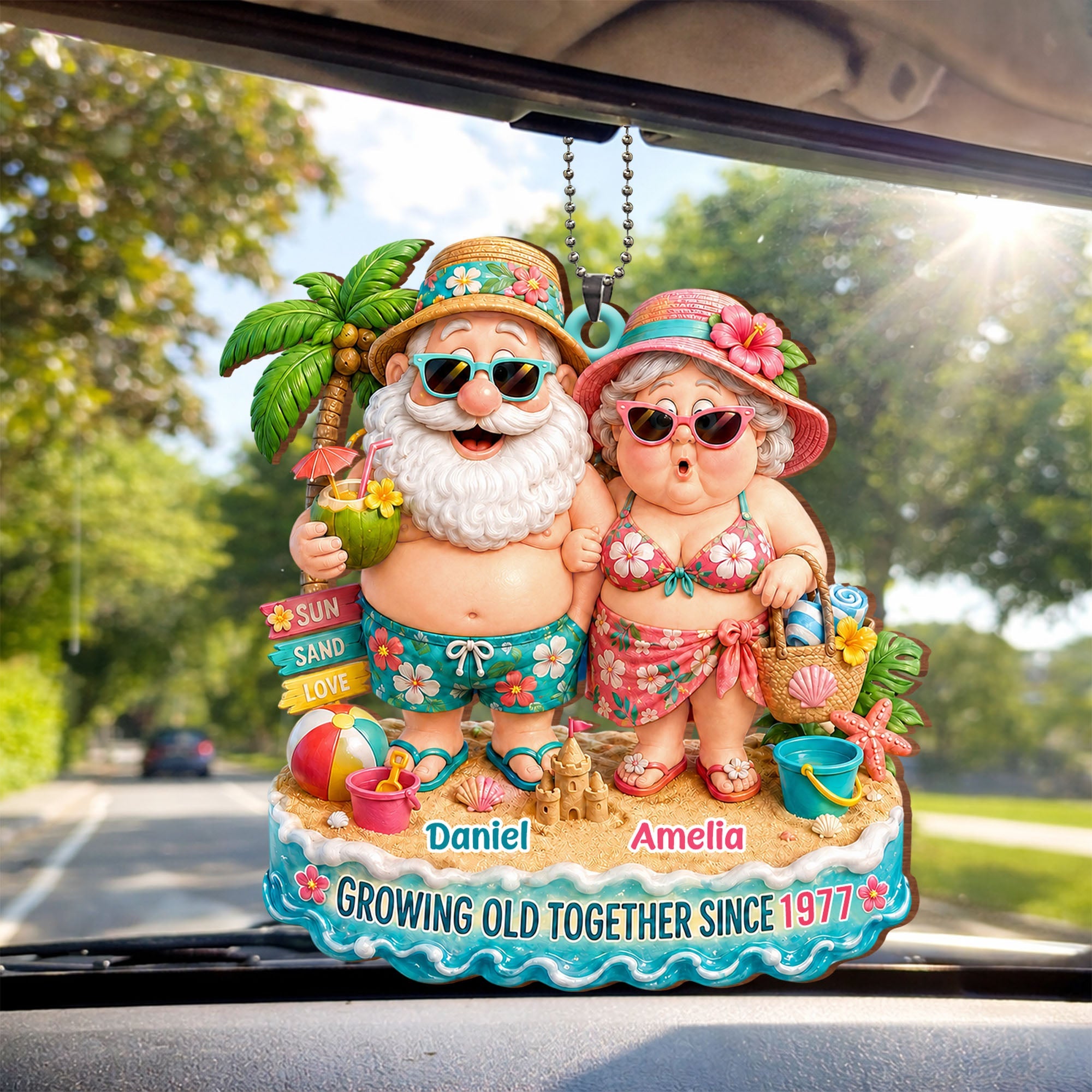 Personalized Couples Wood Ornament Custom Name Gift for Anniversary Wood Ornament GradoCreations