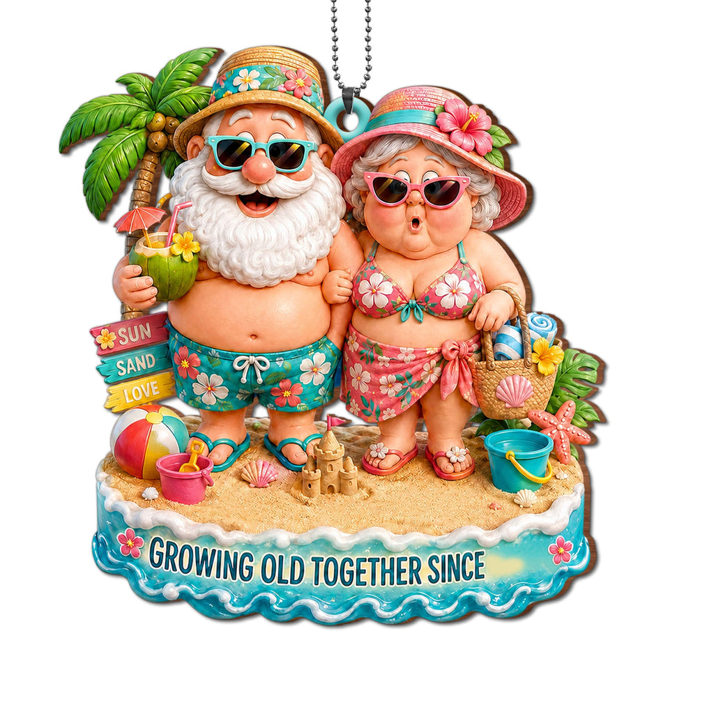 Personalized Couples Wood Ornament Custom Name Gift for Anniversary Wood Ornament GradoCreations
