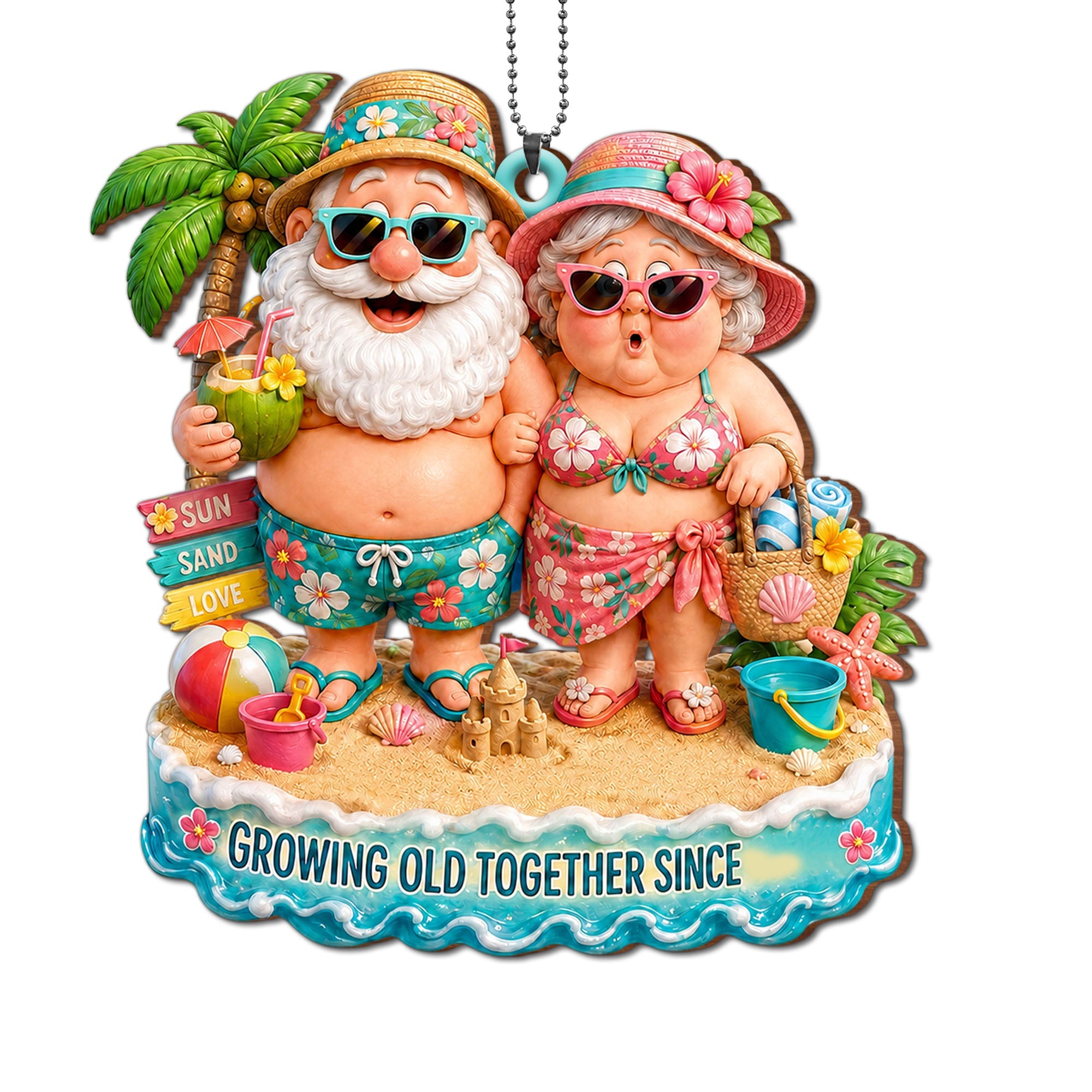 Personalized Couples Wood Ornament Custom Name Gift for Anniversary Wood Ornament GradoCreations