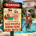 Personalized Funny Metal Sign Warning for Senior Couple Gift Metal Sign GradoCreations