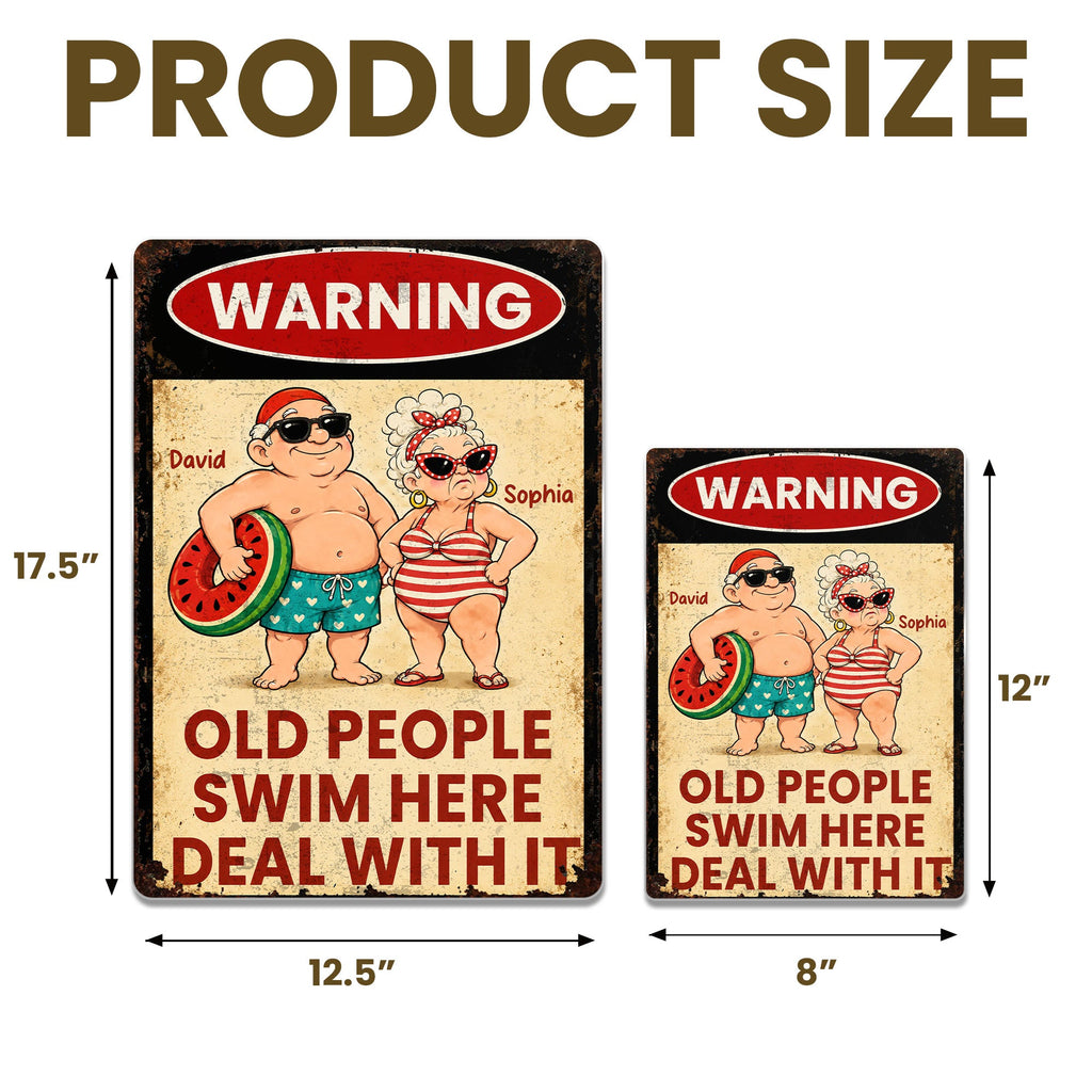 Personalized Funny Metal Sign Warning for Senior Couple Gift Metal Sign GradoCreations