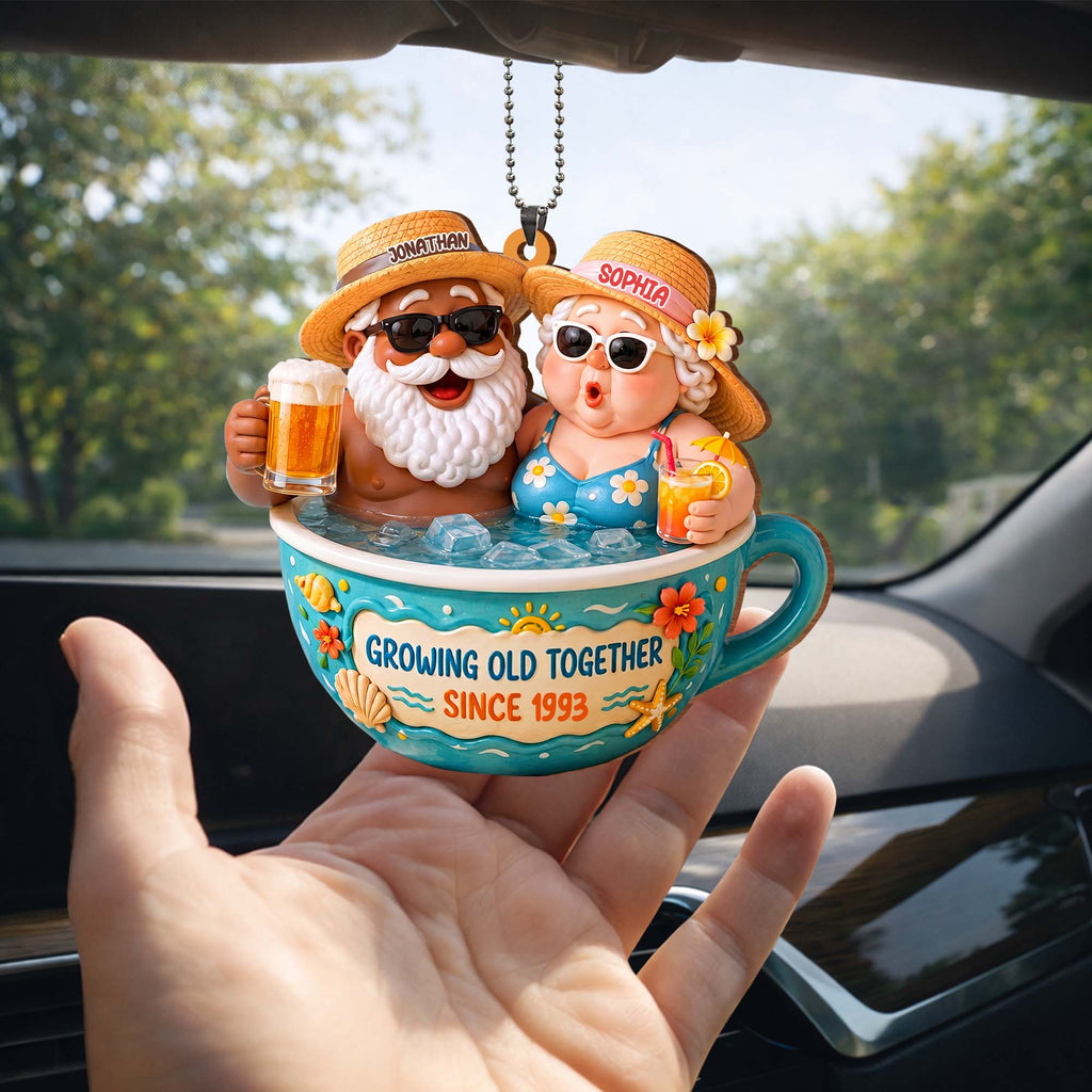 Personalized Wood Ornament Beach Couple Gift for Anniversary