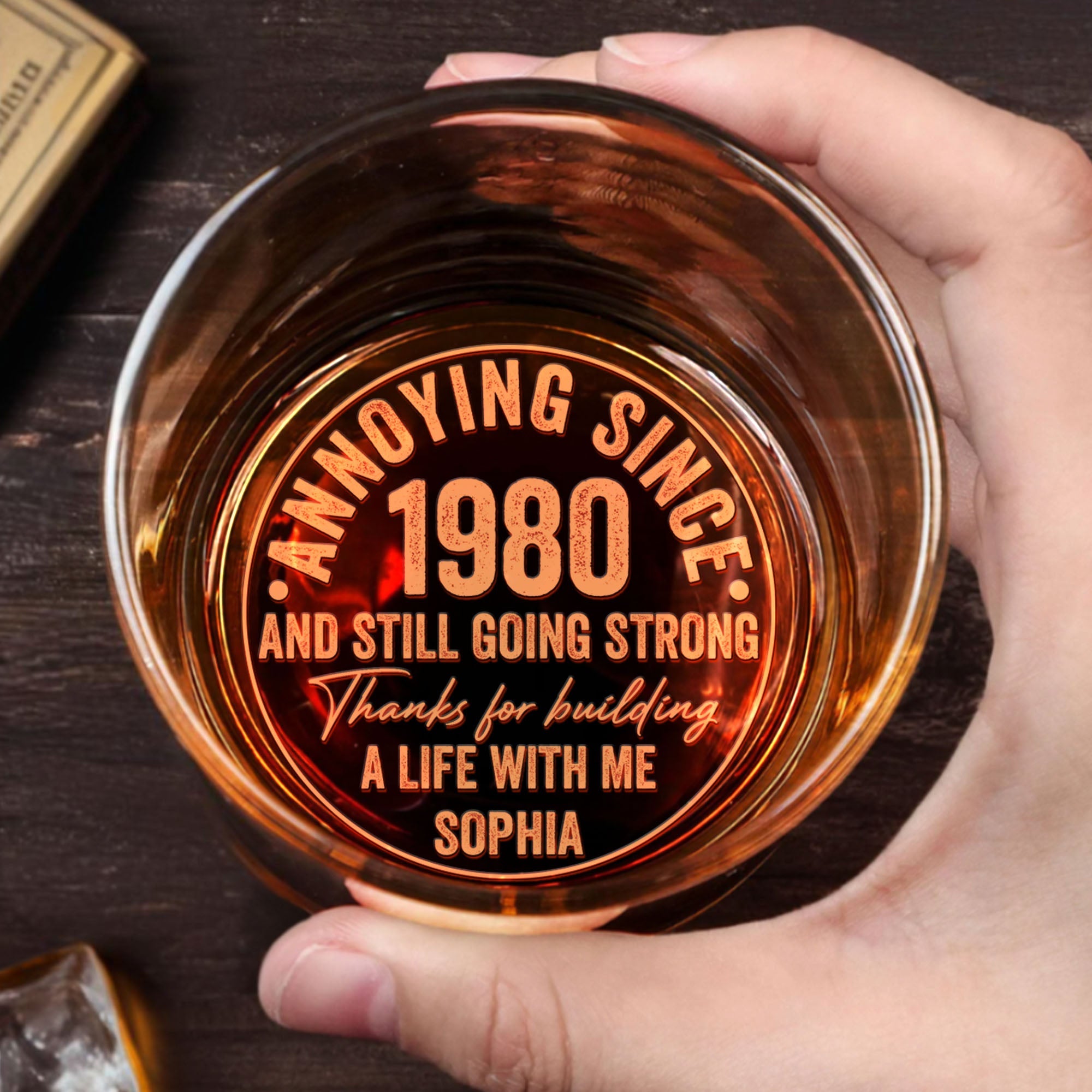 Personalized Engraved Whiskey Glass Custom Date Gift for Him Whiskey Glass GradoCreations