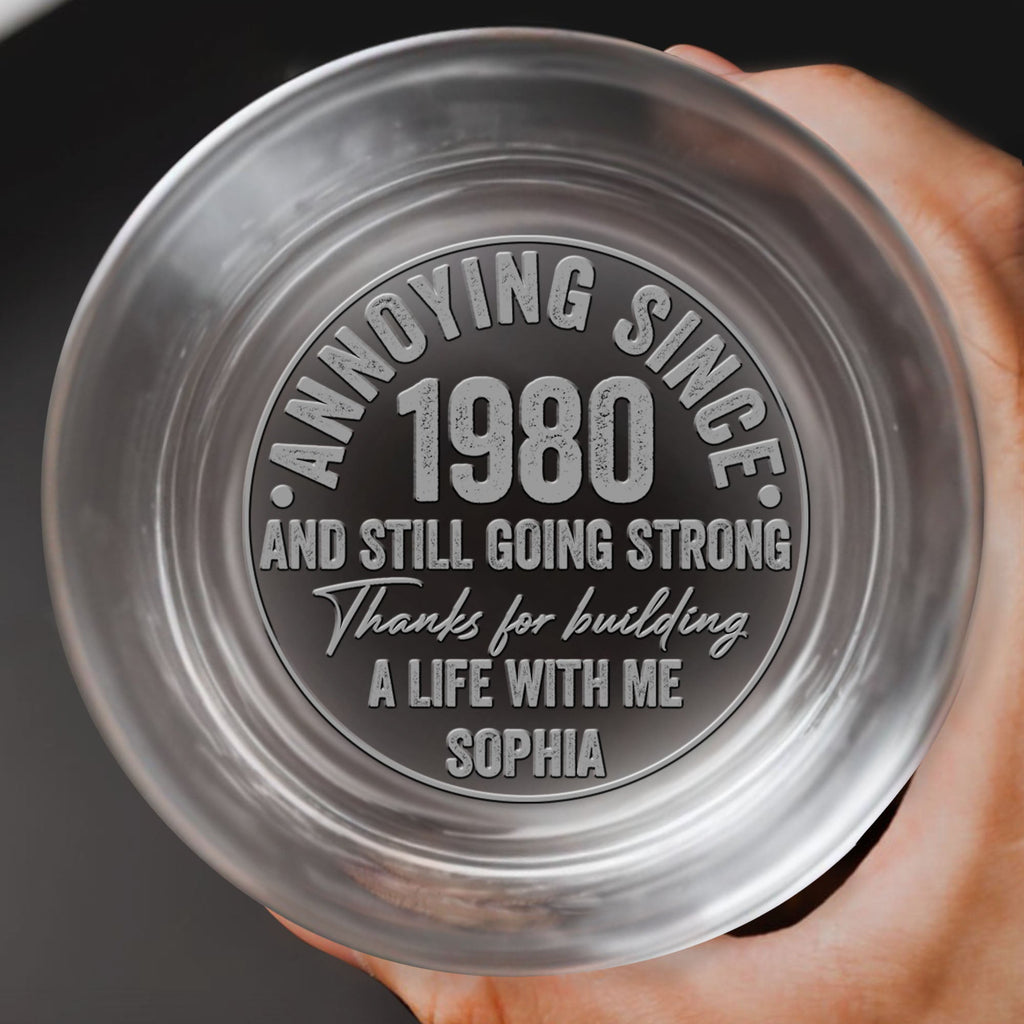 Personalized Engraved Whiskey Glass Custom Date Gift for Him Whiskey Glass GradoCreations
