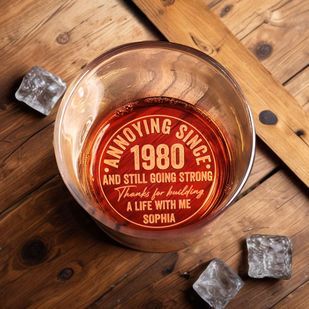 Personalized Engraved Whiskey Glass Custom Date Gift for Him Whiskey Glass GradoCreations