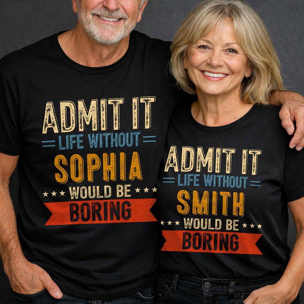 Personalized Vintage Banner Custom T-Shirt Hoodie Gift for Couple Shirt GradoCreations