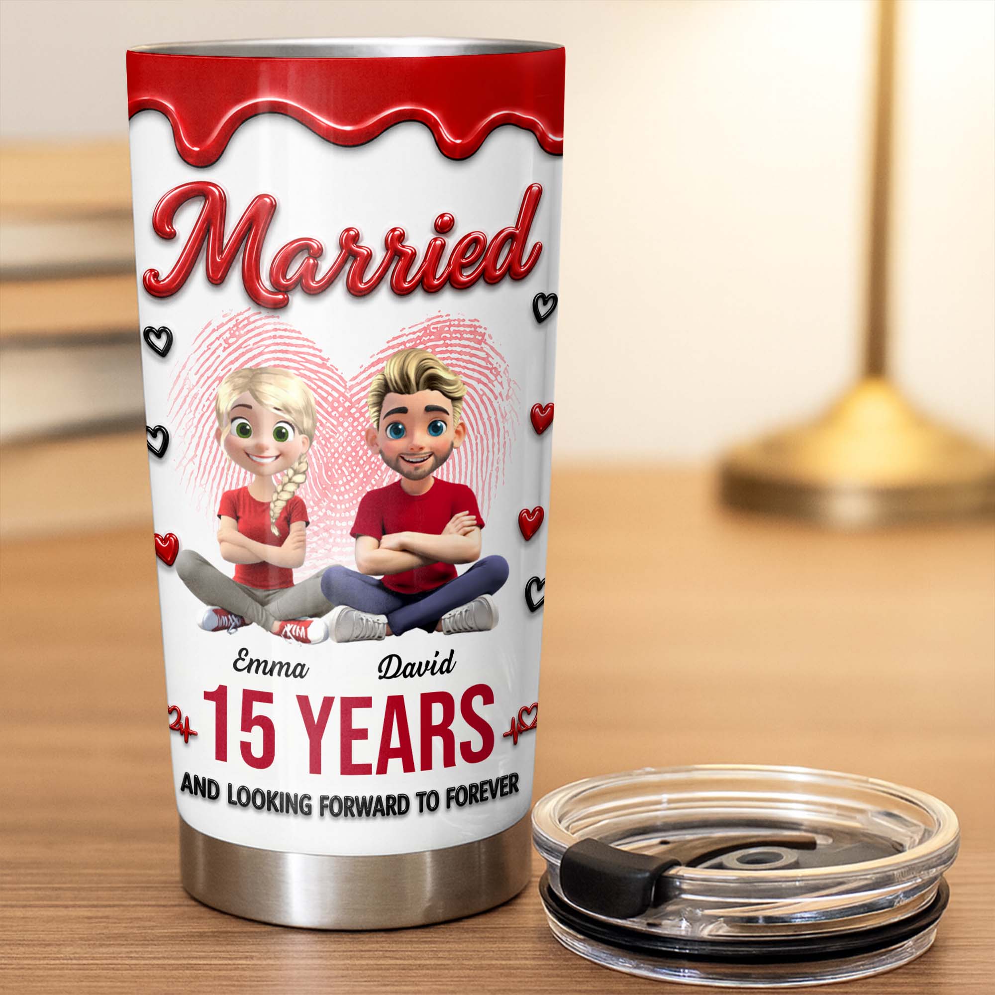Personalized 20oz Stainless Steel Tumbler Custom Couple Gift