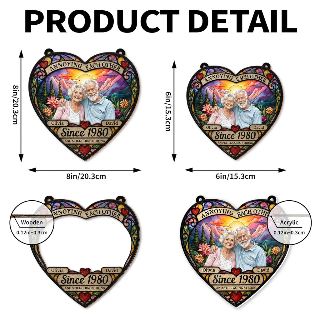Personalized Heart Sunset Suncatcher Custom Couple Gift Suncatcher GradoCreations