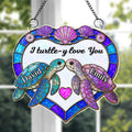 Personalized Sea Turtle Suncatcher Custom Gift for Couples Suncatcher GradoCreations