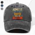 Personalized Washed Denim Cap Custom Name Gift for Him Washed Denim Cap GradoCreations