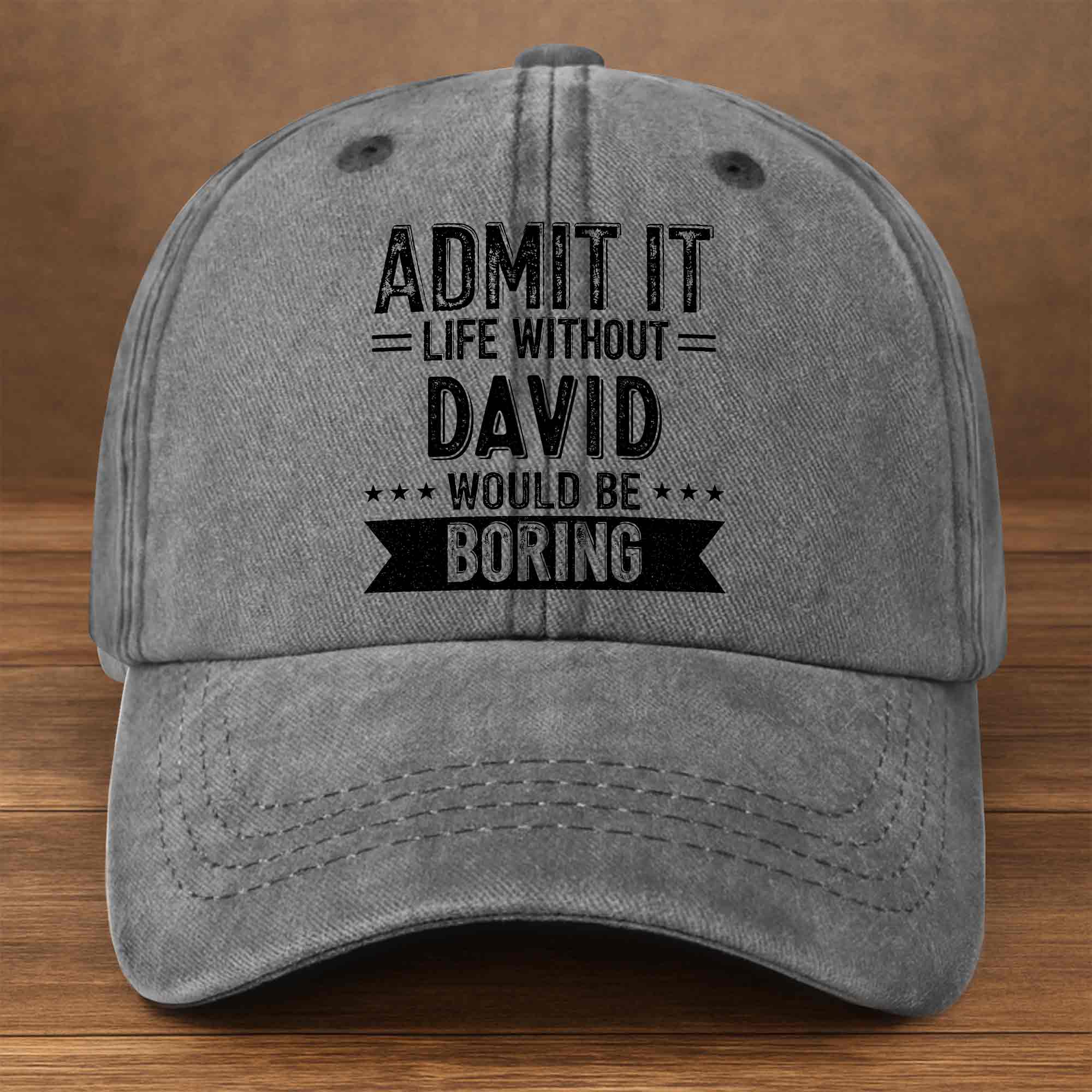 Personalized Washed Denim Cap Custom Name Gift for Him Washed Denim Cap GradoCreations