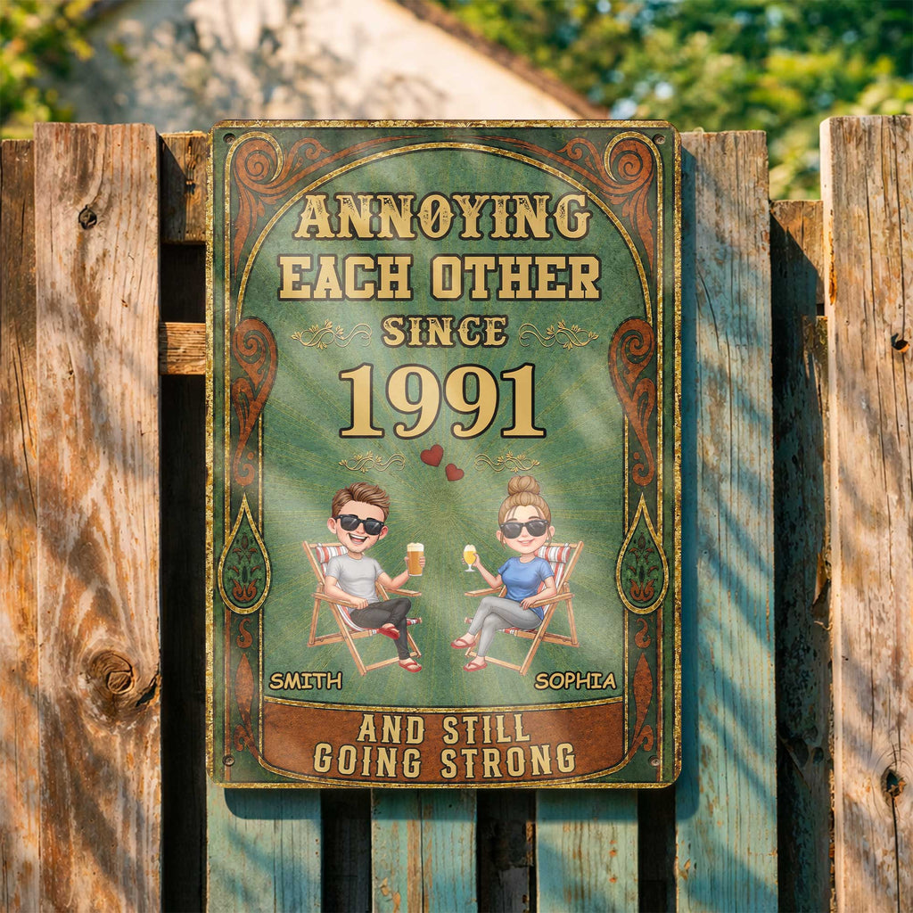 Personalized Metal Sign Custom Names Couples Gift Anniversary Metal Sign GradoCreations