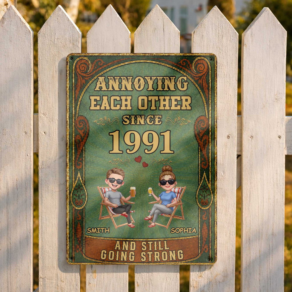 Personalized Metal Sign Custom Names Couples Gift Anniversary Metal Sign GradoCreations
