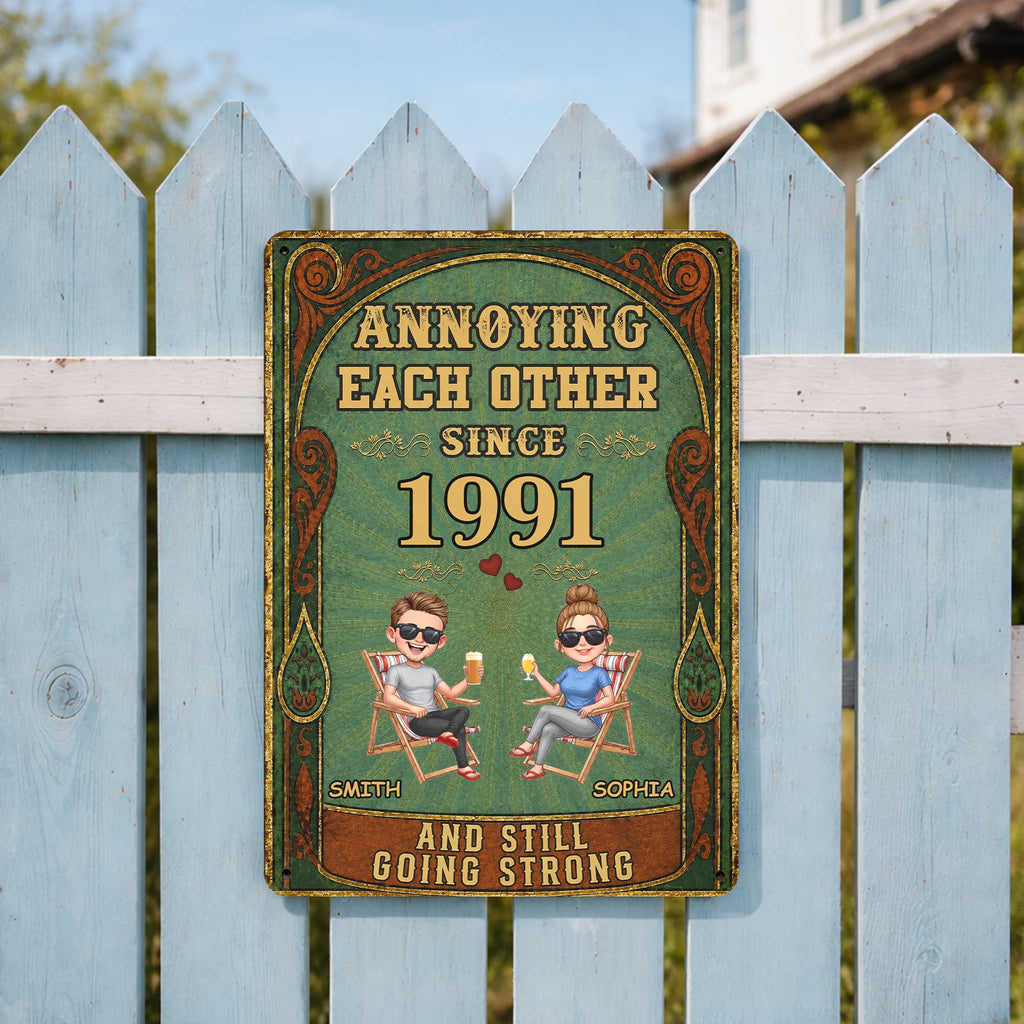 Personalized Metal Sign Custom Names Couples Gift Anniversary Metal Sign GradoCreations