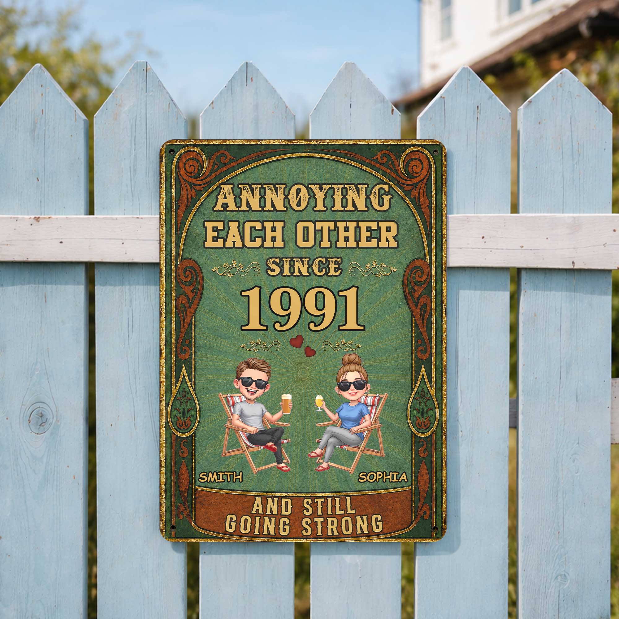 Personalized Metal Sign Custom Names Couples Gift Anniversary Metal Sign GradoCreations