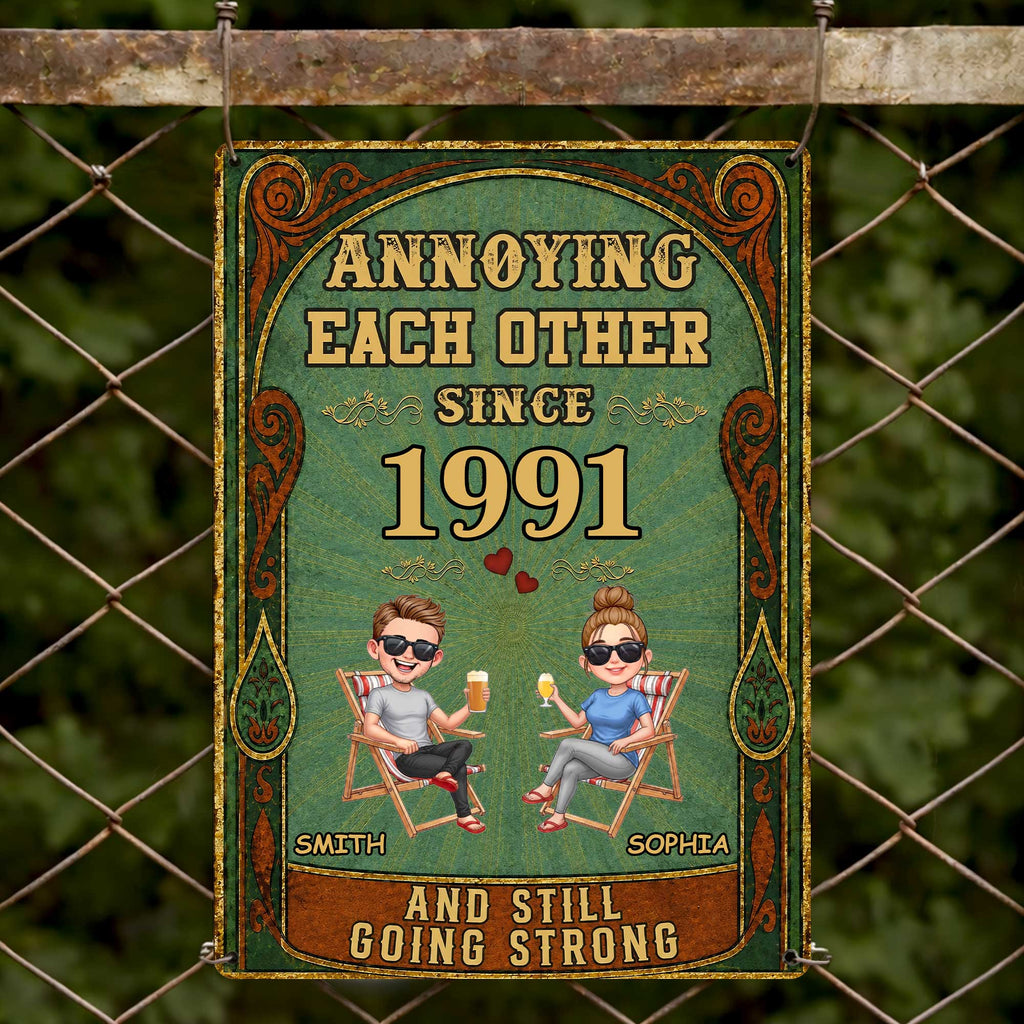 Personalized Metal Sign Custom Names Couples Gift Anniversary Metal Sign GradoCreations
