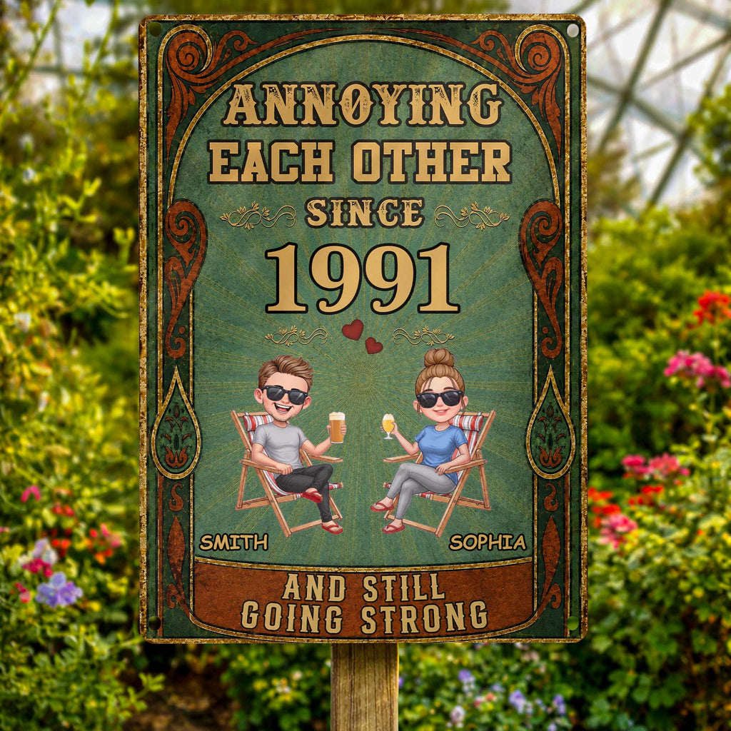 Personalized Metal Sign Custom Names Couples Gift Anniversary Metal Sign GradoCreations