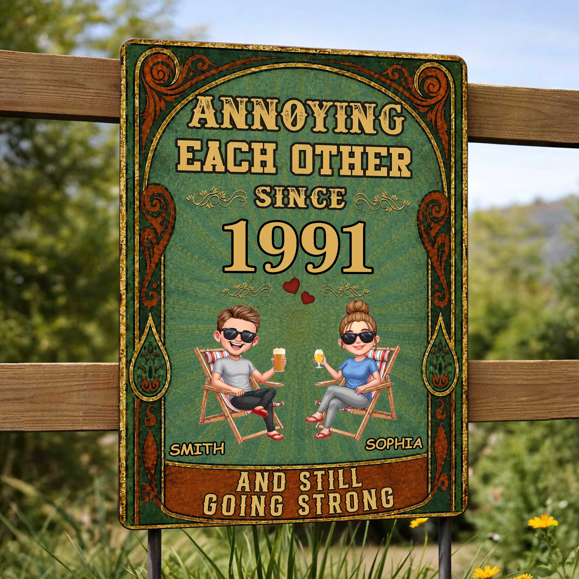 Personalized Metal Sign Custom Names Couples Gift Anniversary Metal Sign GradoCreations