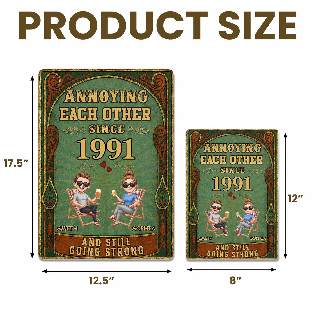 Personalized Metal Sign Custom Names Couples Gift Anniversary Metal Sign GradoCreations