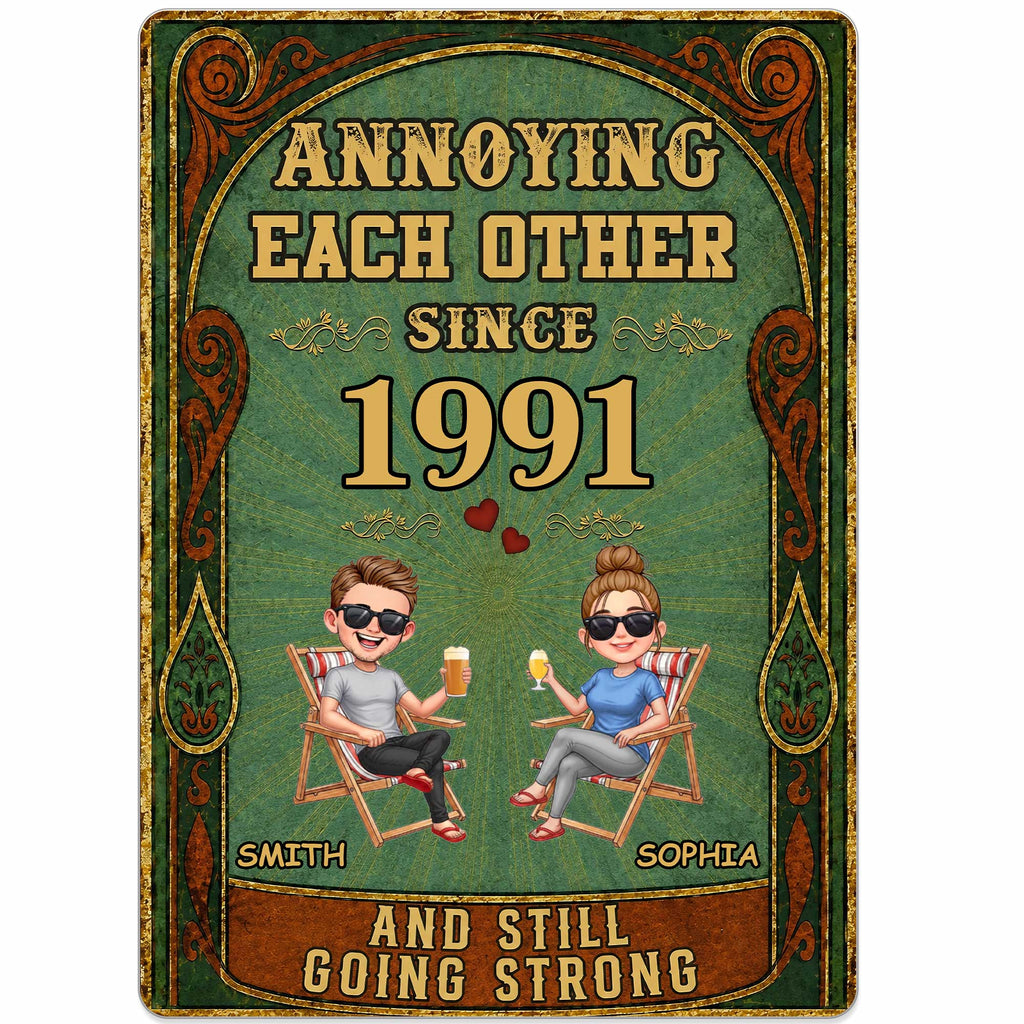 Personalized Metal Sign Custom Names Couples Gift Anniversary Metal Sign GradoCreations