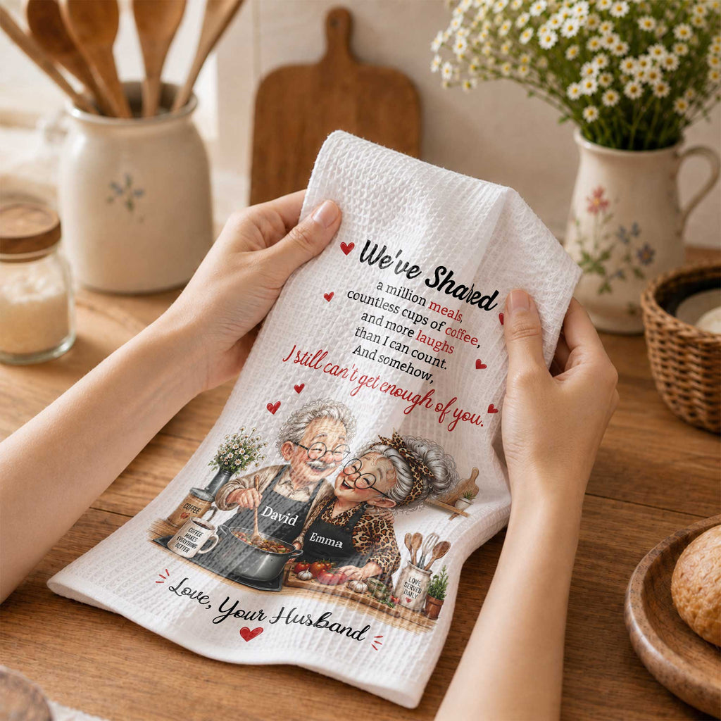Personalized Kitchen Towel Custom Couple Gift for Anniversary