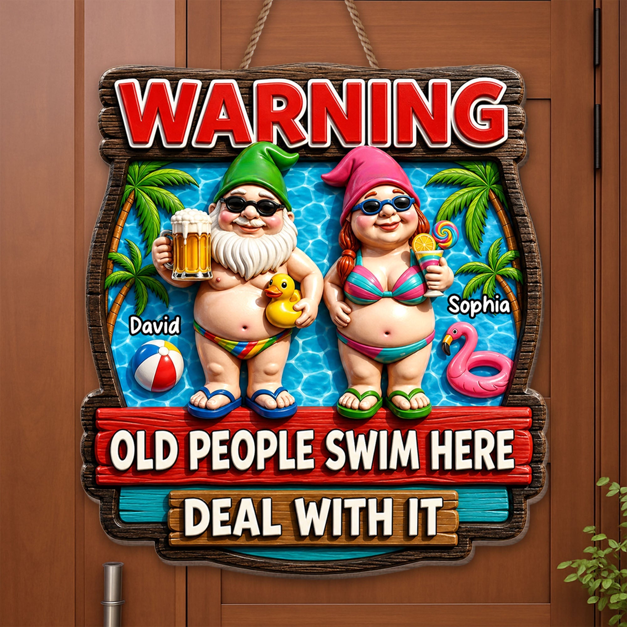 Personalized Eco-Friendly Wood Sign Custom Gnome Decor for Couples