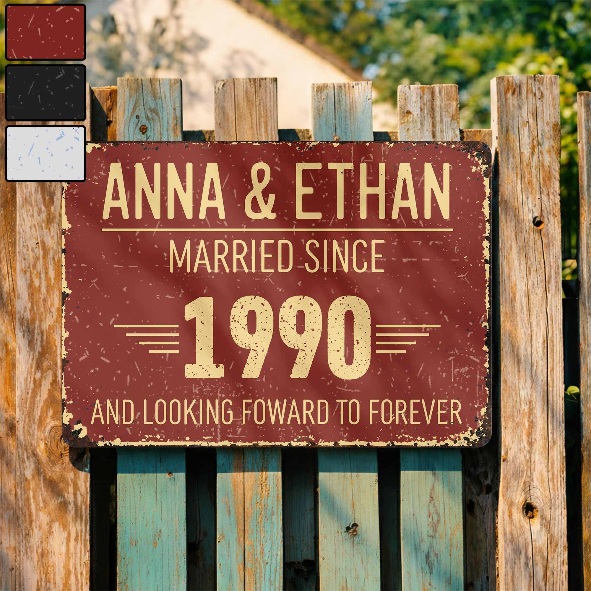 Personalized Metal Sign Custom Name Wedding Anniversary Gift Metal Sign GradoCreations