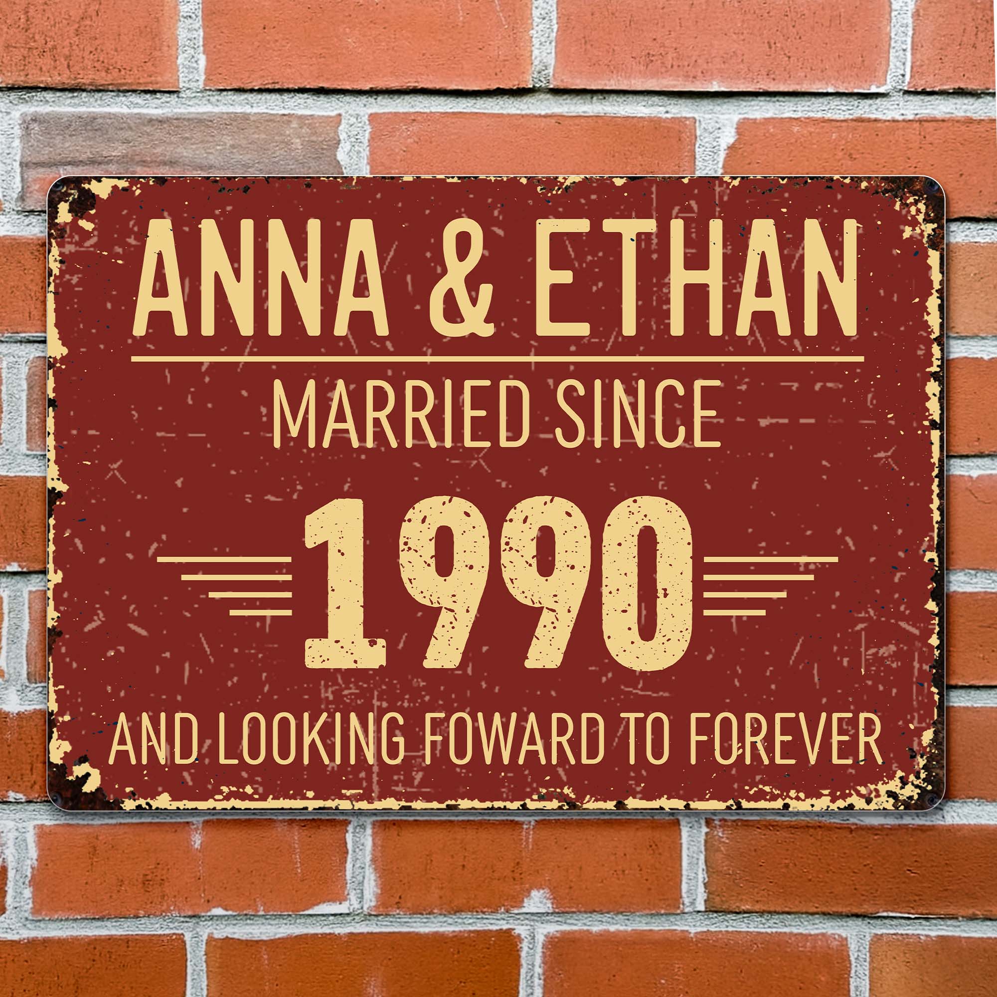 Personalized Metal Sign Custom Name Wedding Anniversary Gift Metal Sign GradoCreations