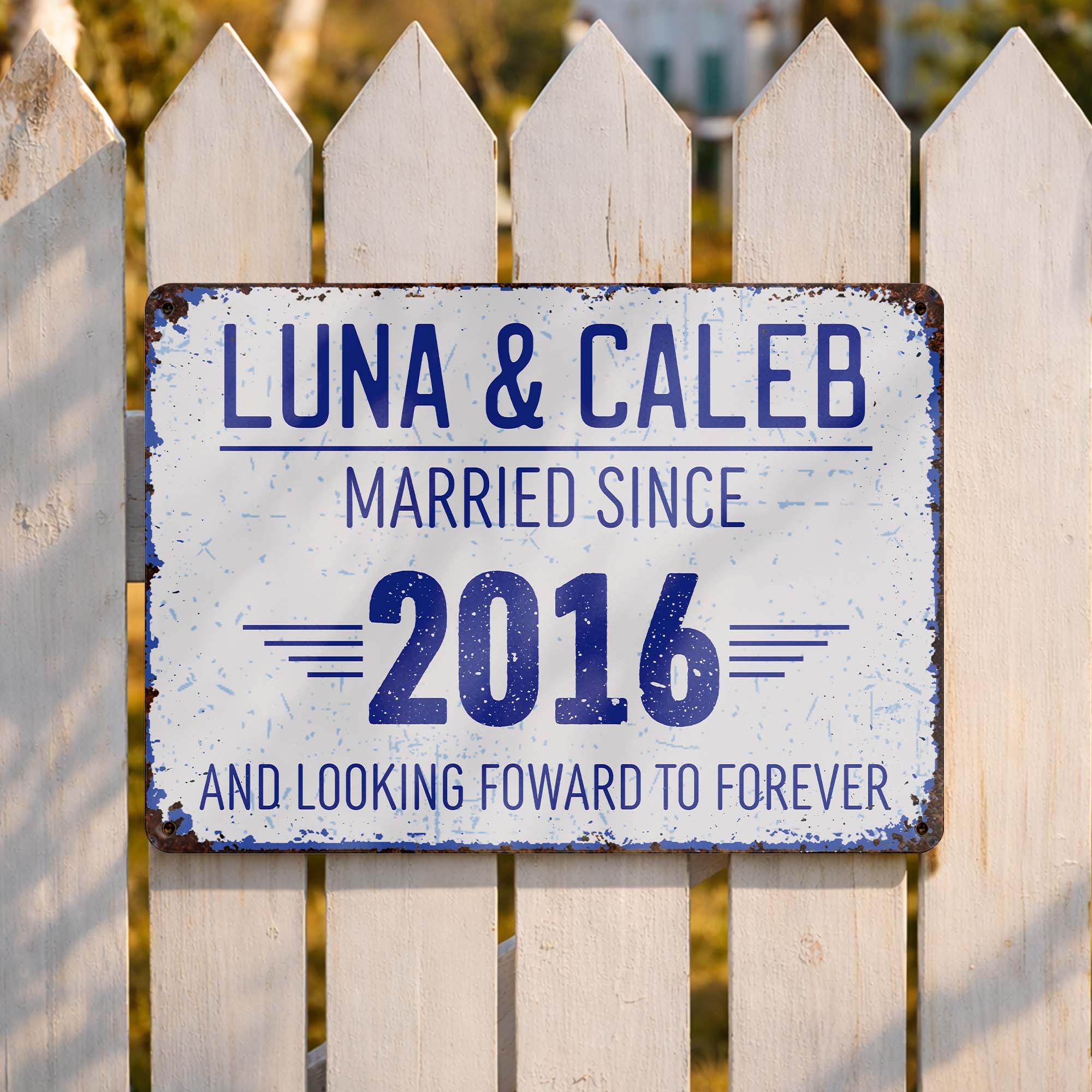 Personalized Metal Sign Custom Name Wedding Anniversary Gift Metal Sign GradoCreations