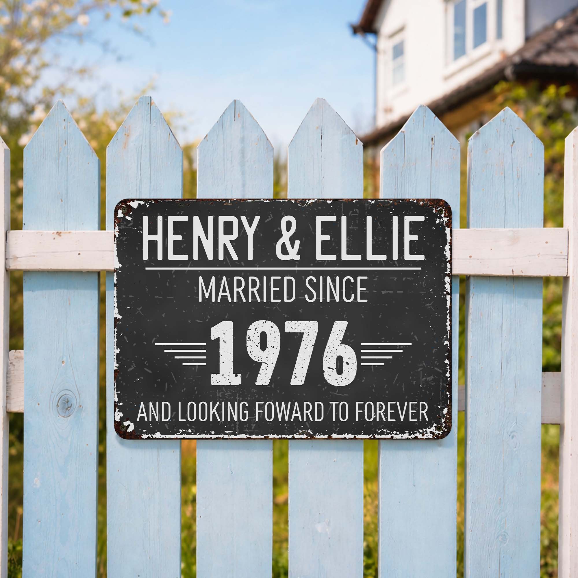 Personalized Metal Sign Custom Name Wedding Anniversary Gift Metal Sign GradoCreations