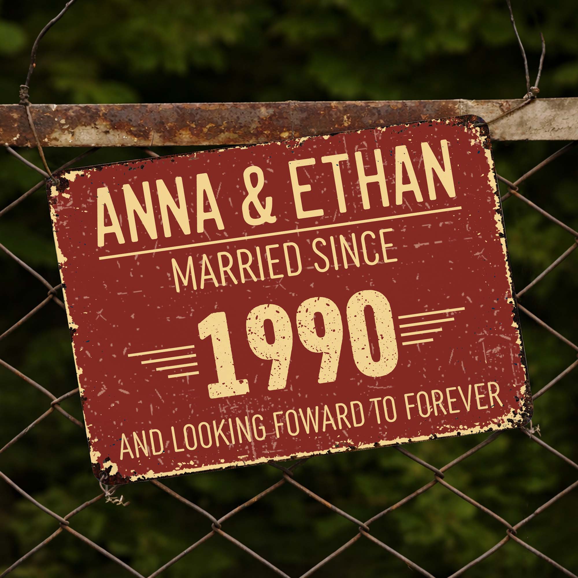 Personalized Metal Sign Custom Name Wedding Anniversary Gift Metal Sign GradoCreations