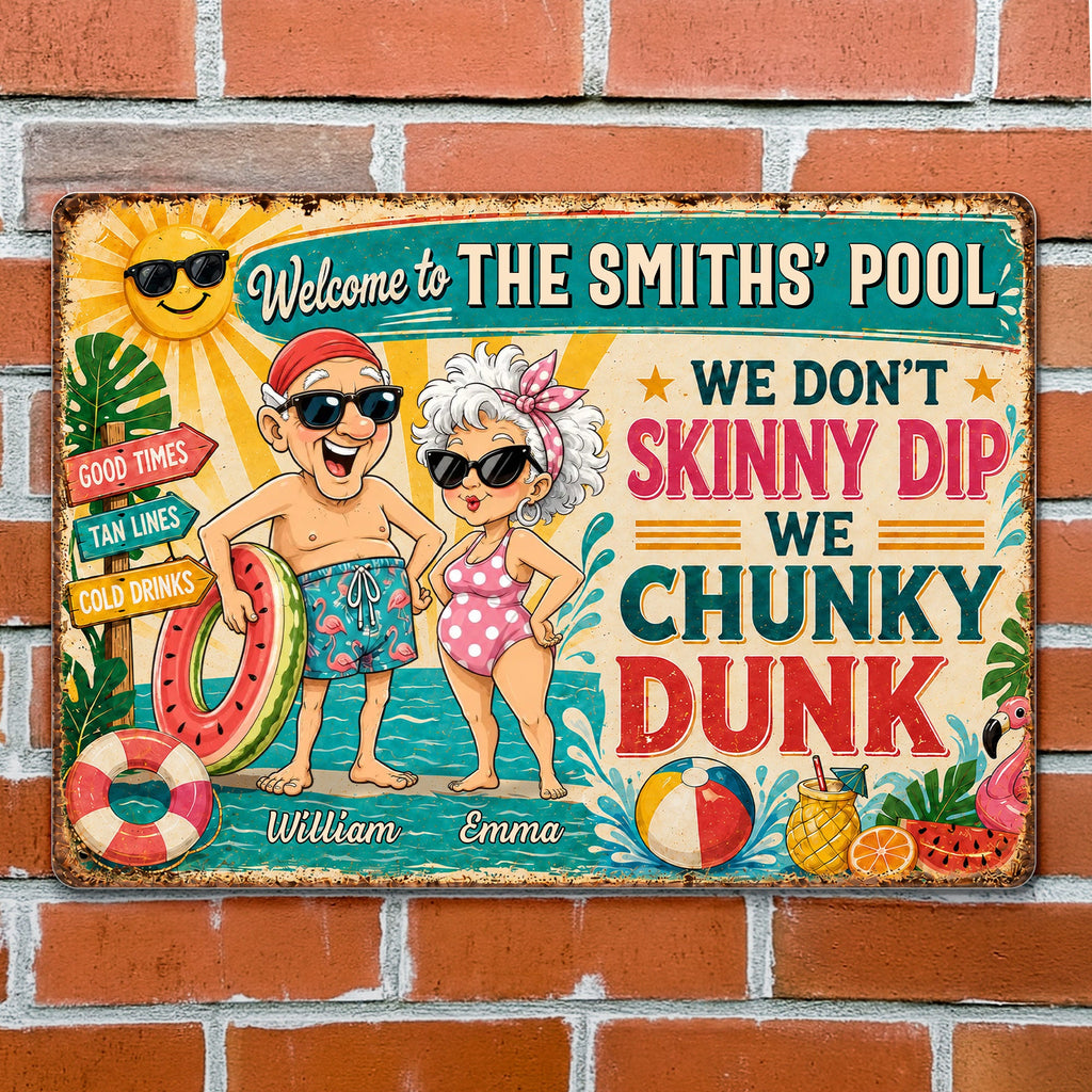 Personalized Metal Sign Welcome to Our Pool Gift for Couples Metal Sign GradoCreations