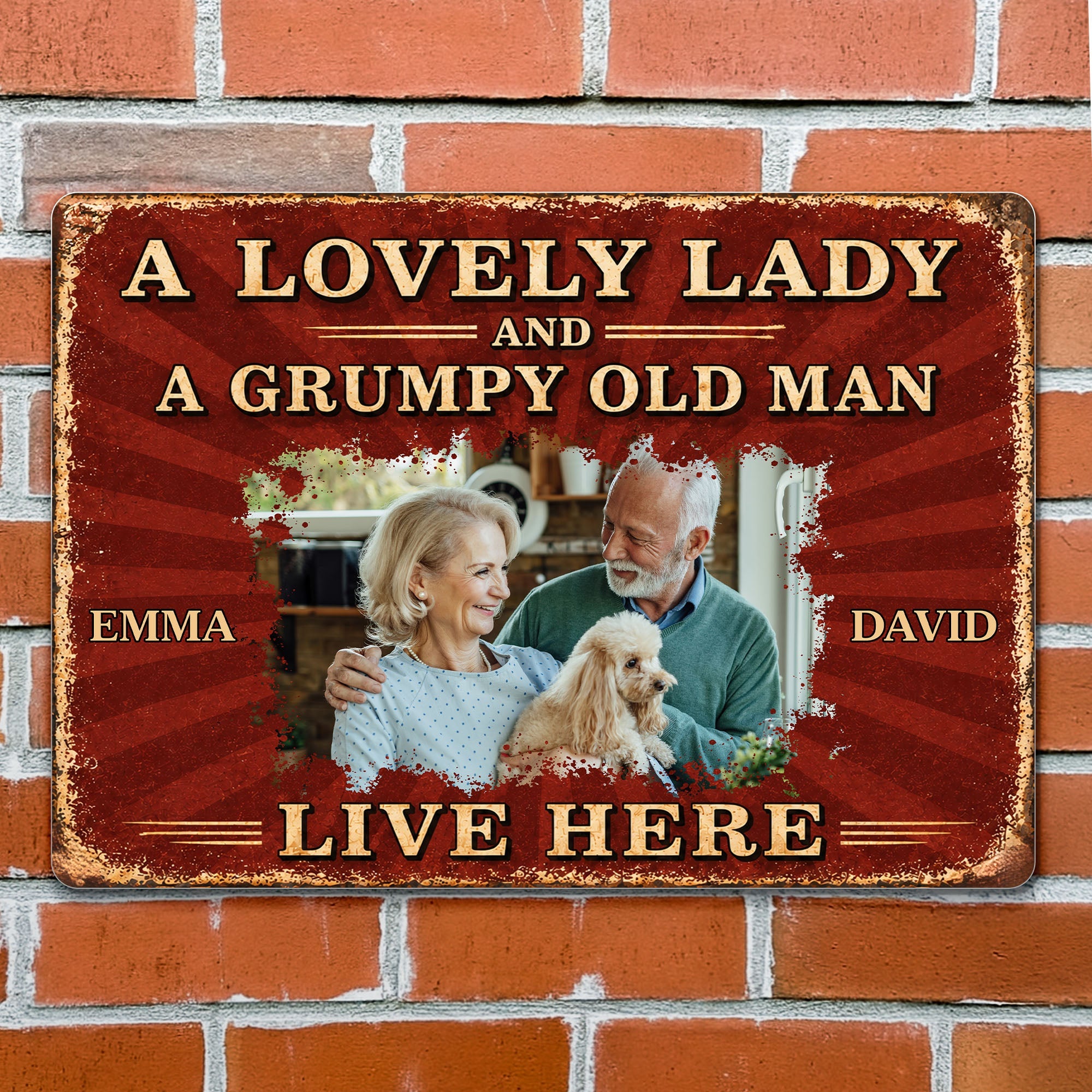 Personalized Metal Sign Custom Name Dog Lovers Gift for Couples
