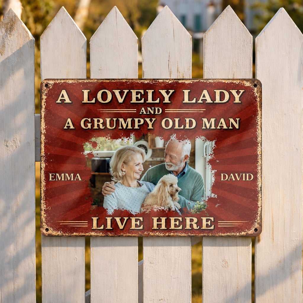 Personalized Metal Sign Custom Name Dog Lovers Gift for Couples