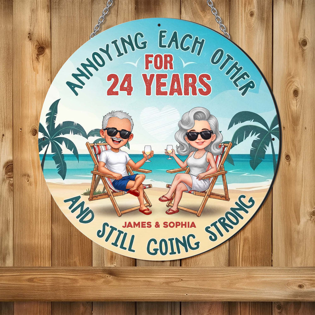Personalized Beach Couple Metal Sign Custom Name Gift Custom Shaped Metal Sign GradoCreations