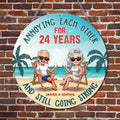 Personalized Beach Couple Metal Sign Custom Name Gift Custom Shaped Metal Sign GradoCreations