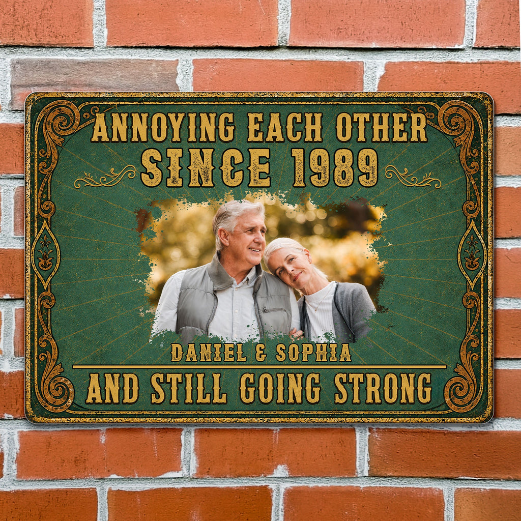 Personalized Metal Sign Custom Couple Photo Special Year Gift