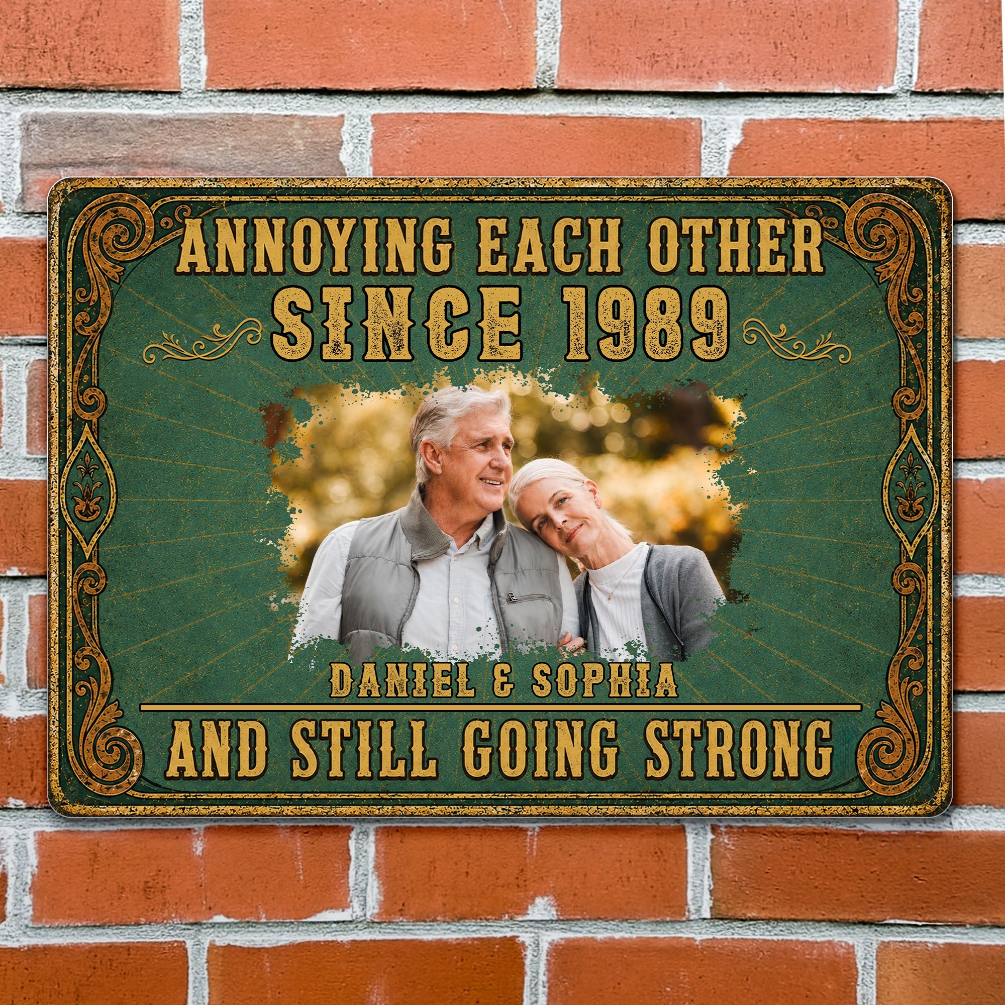 Personalized Metal Sign Custom Couple Photo Special Year Gift