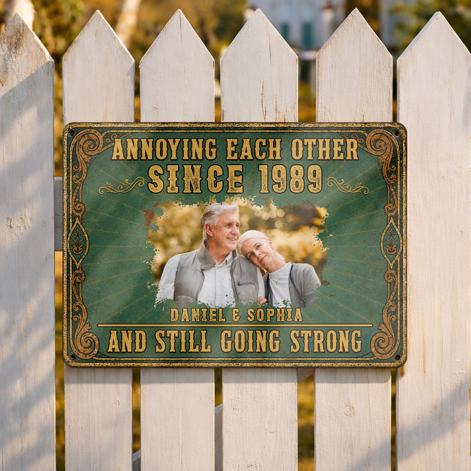 Personalized Metal Sign Custom Couple Photo Special Year Gift