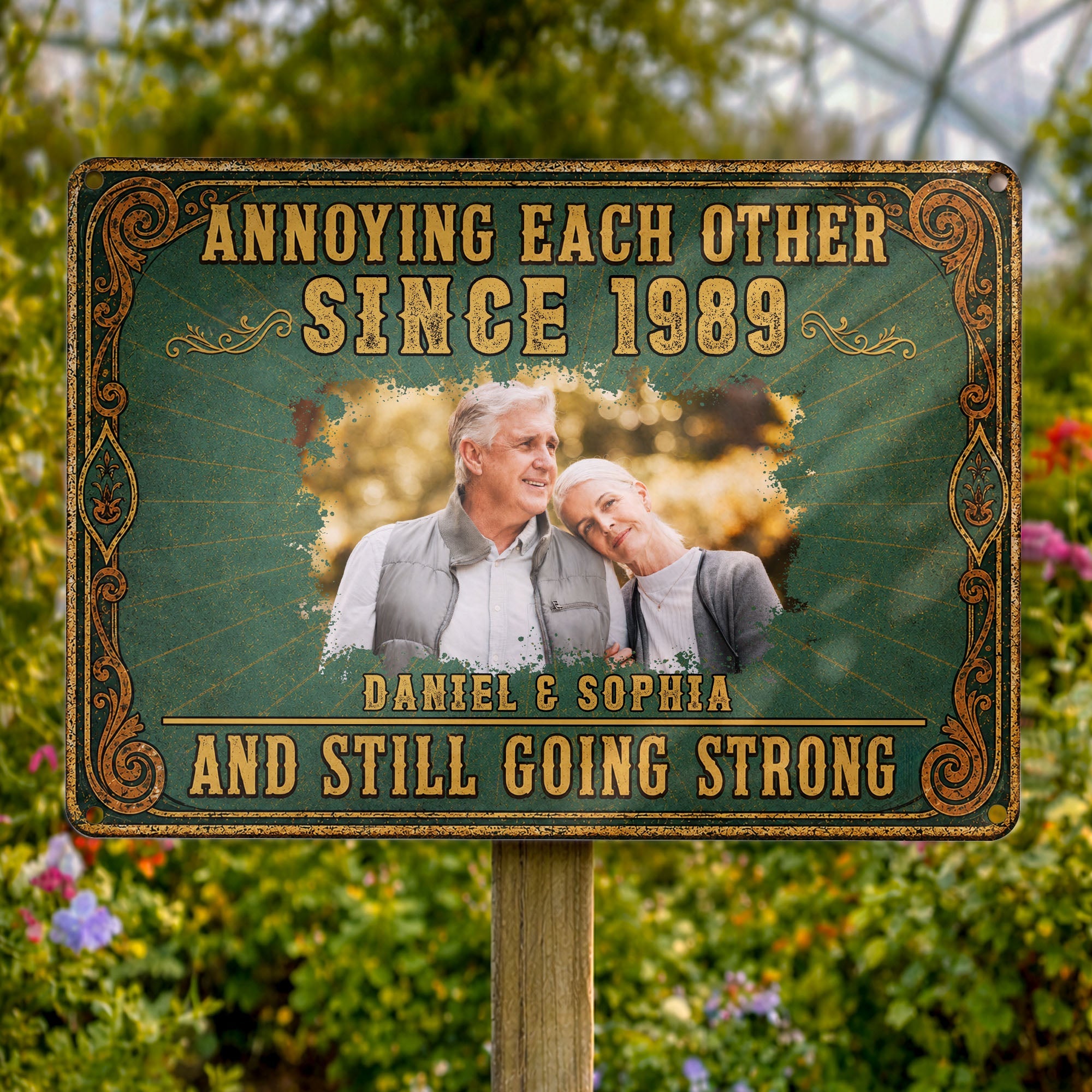 Personalized Metal Sign Custom Couple Photo Special Year Gift