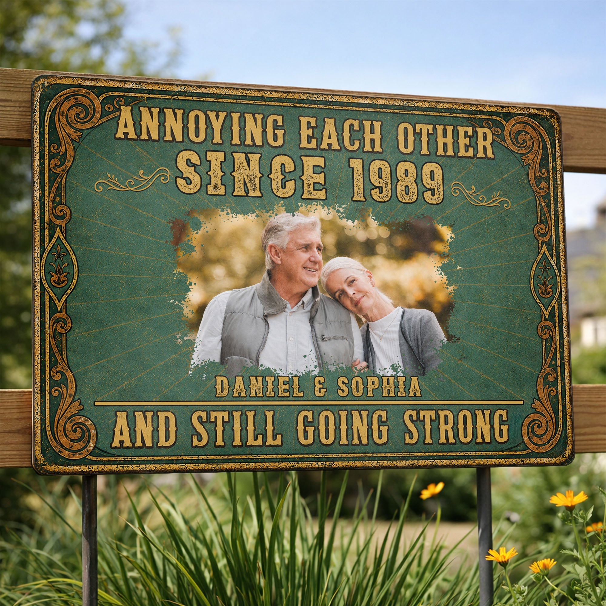 Personalized Metal Sign Custom Couple Photo Special Year Gift