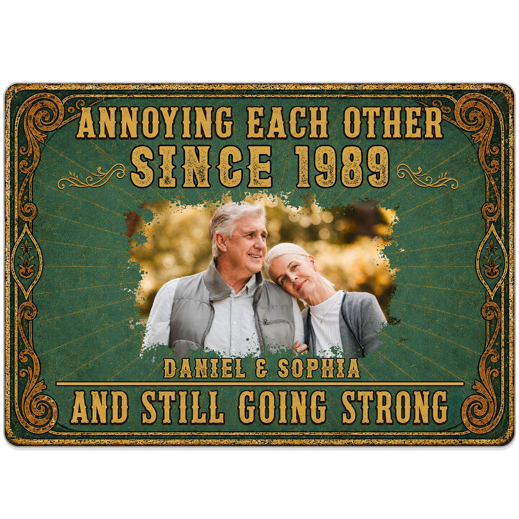 Personalized Metal Sign Custom Couple Photo Special Year Gift