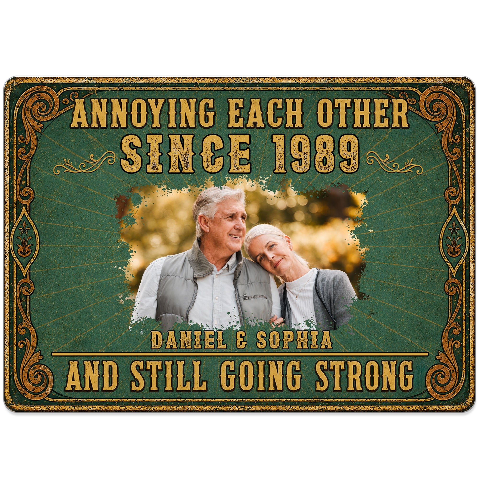 Personalized Metal Sign Custom Couple Photo Special Year Gift
