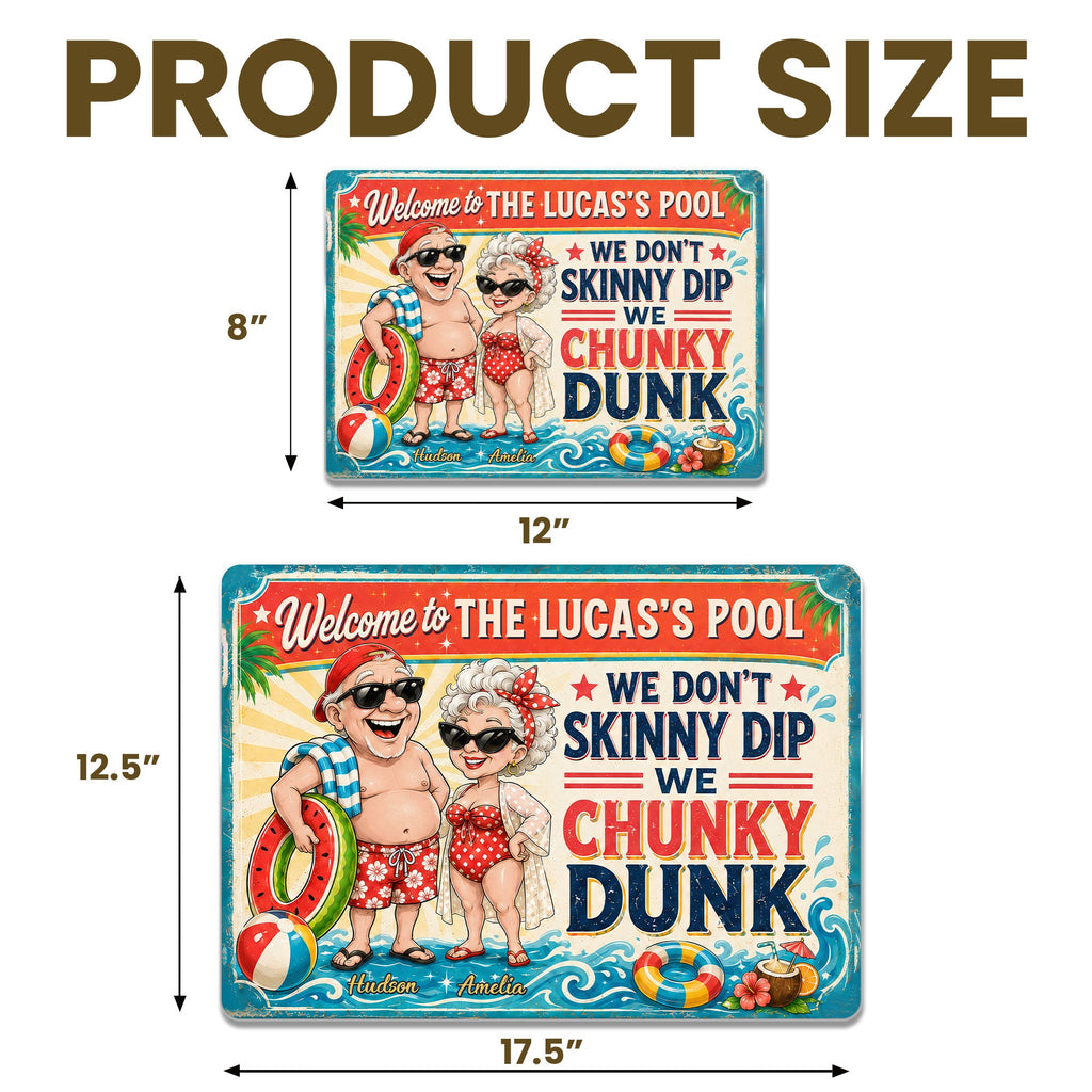 Personalized Metal Sign Welcome to Our Pool Custom Name Gift for Couple